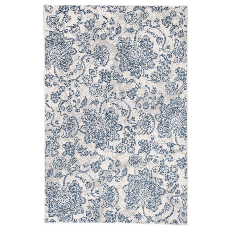 Astoria Grand Funderburk Paisley Blue/Light Gray Area Rug & Reviews